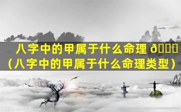 八字中的甲属于什么命理 🐝 （八字中的甲属于什么命理类型）